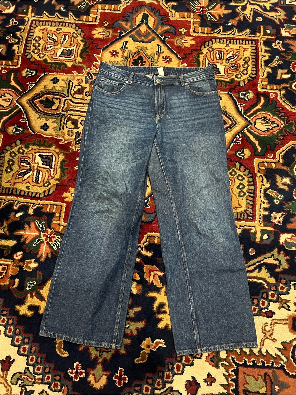 H&M Women's Wide-Leg Jeans in Blue Wash